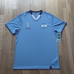 ARGENTINA OFFICIAL 2022 FIFA WORLD  CUP CLASSIC SHORT SLEEVE JERSEY BLUE LARGE